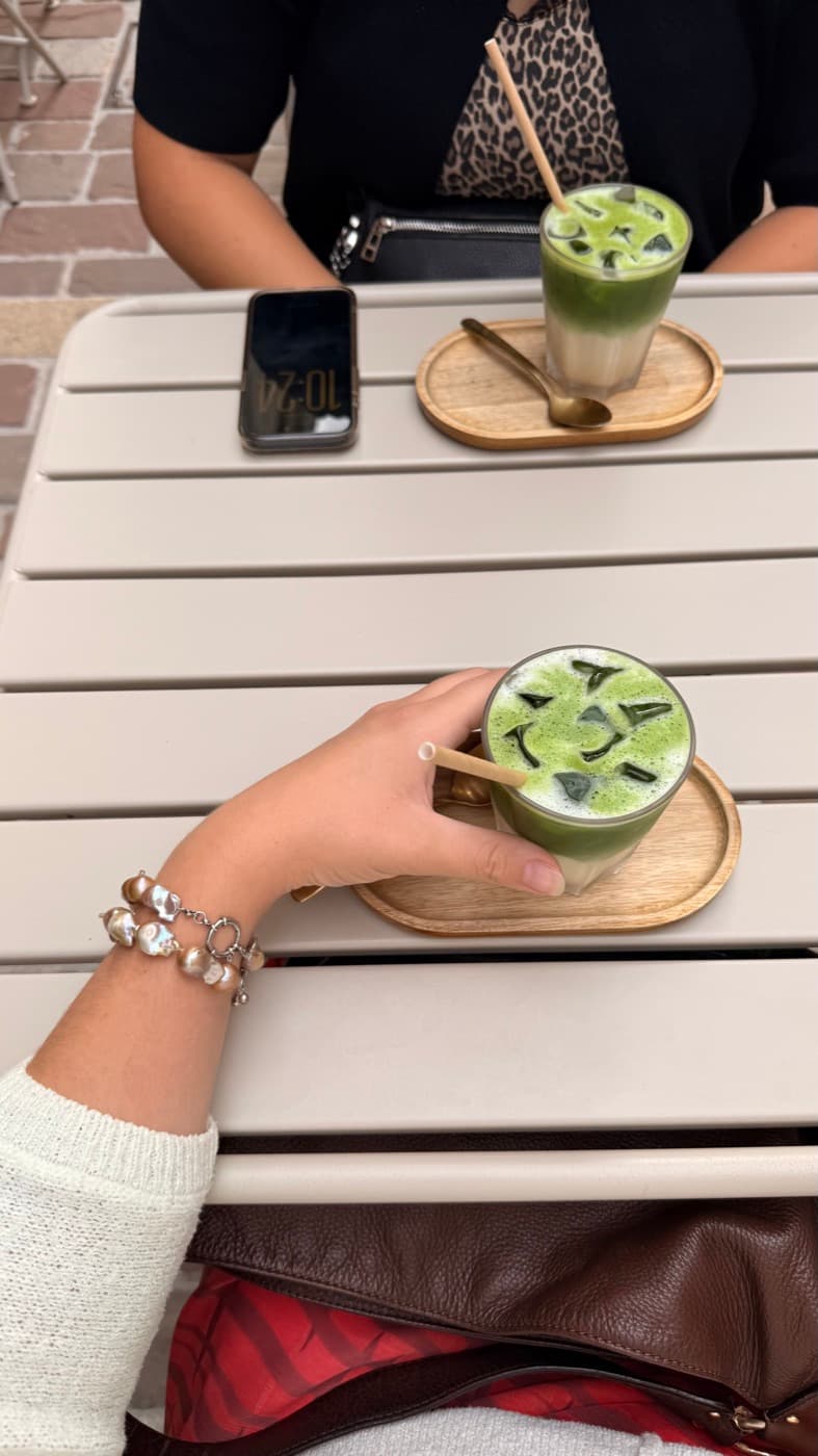 Matcha latte, sirop de vanille