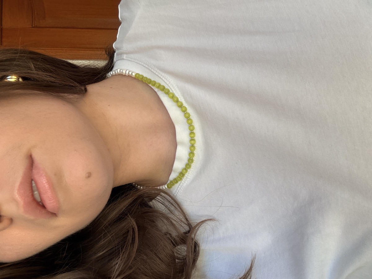 Collier Perle Citron Vert